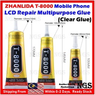 ORIGINAL Zhanlida T8000 T-8000 Fast Rubber Glue For Phone Tablet Screen Digitizer Back Glass (Transp