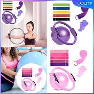 [dolity] 9Pcs Pilates Fitness Ring for Women Resistance Bands for Beginners Legs Arms