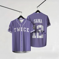 TWICE Team Members Colorful Striped V-neck Short-sleeved Jersey Top