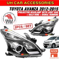 TOYOTA AVANZA 2012 - 2015 PROJECTOR HEADLAMP WITH LIGHT BAR + HALO RING + RUNNING SIGNAL