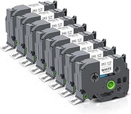 Unismar TZ Tape 18mm 0.7 Laminated White Compatible for Brother TZe-241 TZe241 3/4'' TZe Label Tape 