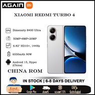 Xiaomi Redmi Turbo 4 Dimensity 8400 Ultra China Rom 5G 120Hz 50MP Camera 90W 6550mAh