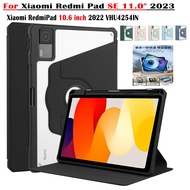 For Xiaomi Redmi Pad SE 11.0" 2023 Fashion 360° Rotating Three Fold Tablet Case For Xiaomi RedmiPad 10.6 inch 2022 VHU4254IN High Quality Clear Acrylic Stand Flip Cover