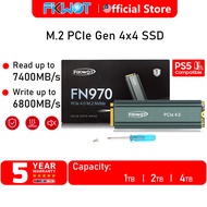 Fikwot FN970 M.2 SSD 2280 PCIe Gen 4x4 NVMe 1.4 with Heatsink Speeds up to 7400MB/s with DRAM Cache