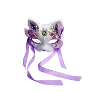 NEW YangYong Japanese Kitsune Mask Cosplay Party Foxy Cat Collection with Pearl and Crystal Decor Fr