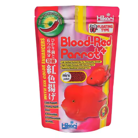 Hikari Blood Red Parrot Angel Fish Marine Herbivores Color Enghancing Floating Fish Food