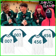 SQA Squid Game Season 3 number 230 007 456 222 summer T-shirt Anime Short Sleeve Top