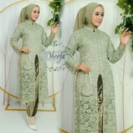 Dheefa - Brocade Tunic Kebaya Button Modern Party Kebaya Suit/Modern Kebaya Dress/Latest Brocade Kebaya/Brocade Kebaya Tunic