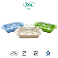 WADAH SAJI | WADAH LAUK | WADAH MAKANAN | CASSEROLE MELAMIN SEGI + TUTUP SEIV 2000ML