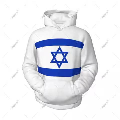 Unisex 3D Youth Hoodie Israel Flag Kids Boys Girls Sweatshirt Pullover Hoodies Polyester