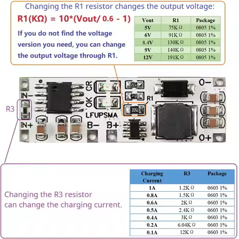 2 IN 1 3.2V LiFePO4 Battery Charge & Discharge UPS Module 5V 9V 12V DC DC Boost Converter 32140 3270