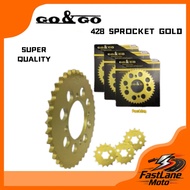 GO&GO MOTOR 428-SPROCKET GOLD (R15 V3/MT15/SYM/CBR/R25/MT25/NINJA250/Z250)