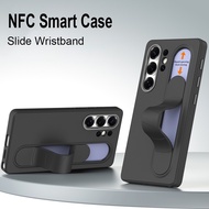 NFC Smart Control Phone Case with Wristband Strap for Samsung Galaxy S23 S24 S25 S26 Ultra Anti-Fall
