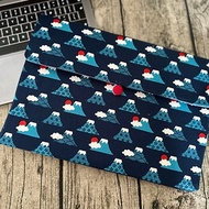 英國製作 棉麻和風日本富士山 筆電包 電腦保護套 客製尺寸