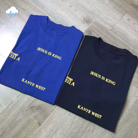 Kanye West Oversized Blue CPFM T-Shirts Men Women Couple Casual Tee Top Quality Cotton Logo Foam Pri