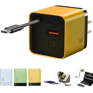 Tobre Retractable USB C Charger for iPhone 17,Scalable 80W Max Fast Charger Wall Plug,80W Retractabl