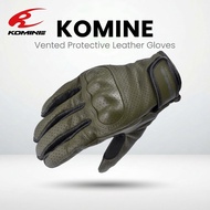 KOMINE GK-257 Vented Protective Leather Gloves for Motorcycle Riding
