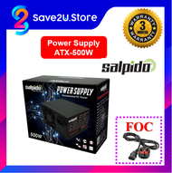 Salpido Professional Power Supply ATX 500W For Desktop PC FOC PC Power Cord With Fuse