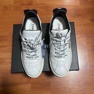 Chanel正品香奈兒低幫牛皮小白鞋 白色女款38.5碼