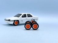 Z291 HotWheels Rubber Wheels Tayar Getah - Cut Tri Spoke Orange 10, Medium Axle 1:64 Proton Saga