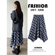 Merad Berkeley A-Line Skirt - Autumn/Winter Plus Size with Irregular Plaid Pattern