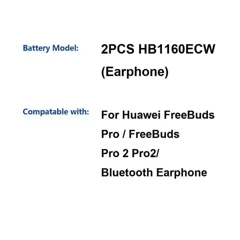 For Huawei Freebuds Pro 2 Pro2 Bluetooth Earphone 2PCS HB1160ECW Battery Good Low-Temperature Perfor