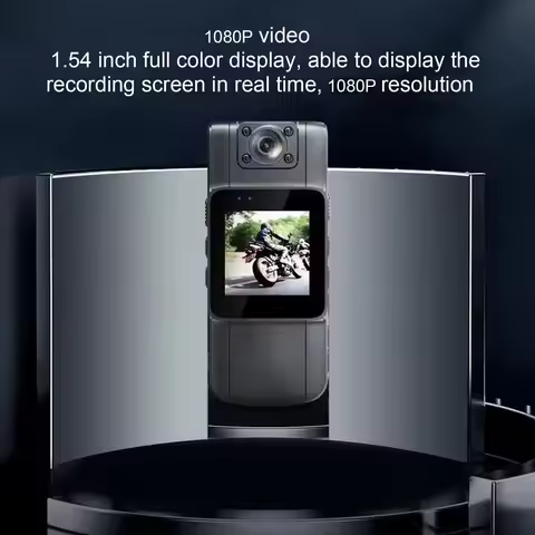 Body Worn Camera 1080P 4K HD 180°Rotating Lens 1.54 Display IR Night Vision Motion Detection 1000mAh