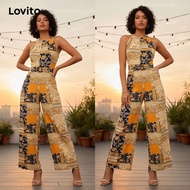 Lovito Women's Spring/Summer Boho Jumpsuit L143ED448