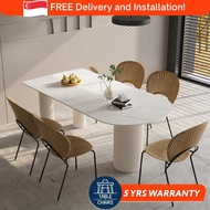[SG] Dining Table Set | Sintered Marble &amp; Chairs | 1.4m-2.0m | Nordic Stone Slab For HDB BTO Condo Landed