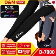 D&M D-7000 Graduated Compression Arm Sleeves - Volleyball Baseball Anti-Friction Japan 1 Pair
