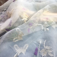 Embroidery Fabric Organza Plant Embroidery Fabric Summer Thin Style Embroidery Outer Tang Suit Fabri