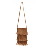 Sunwel Fashion Triple Layers Fringe Cell Phone Bag Mini Tassel Purse Crossbody & Shoulder Bag for Gi