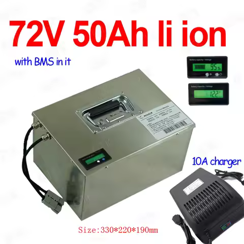 GTK 72V 50Ah Long Life Li-ion Battery Pack Li-ion Rechargeable Battery BMS for 5000W Golf Cart, Truc