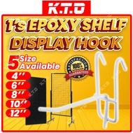 1 Pcs Epoxy Display Panel Shelf Holder Hook Racks Hang Storage Retail Shop Peg Hooks / Cangkuk Rak Kedai