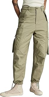 Women's Cargo Cropped Drawstring Trousers, Green (Ensis Green D24389-d387-6057), 24W