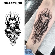 Inkartlink Egyptian Jackal God Anubis Temporary Tattoo Stickers, Waterproof Long-lasting Magic Tatto