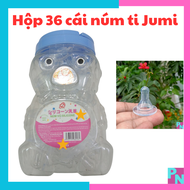 Combo hộp 36 cái núm vú Jumi núm ti sử dụng cho bình sữa cổ hẹp Jumi Mirai Cacara núm vú siêu mềm ch