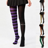 Halloween Striped Tights - Stretchy Opaque Tights for Women