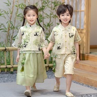 Girls National Style Suits Sisters Clothes Sisters Clothes New Chinese Style 2025 Children's Costume
