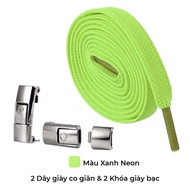 Shoelace Set With 1m2 Buckle In Green Banana