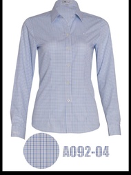 áo sơ mi nữ Thái Hòa mã A09 sọc caro vải sợi tre pha cotton