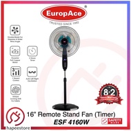 EuropAce 16 Inch Remote Stand Fan w Timer ESF4160W ESF 4160W