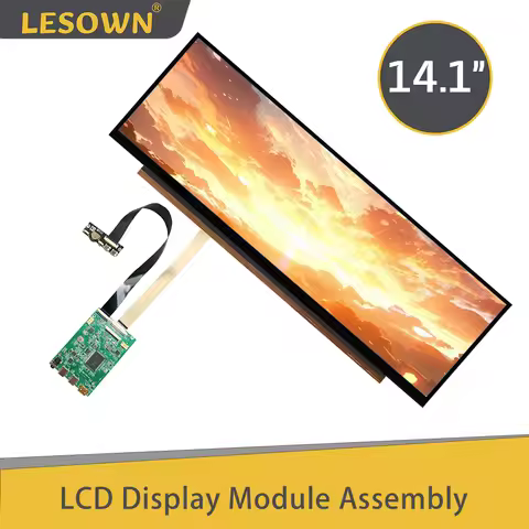 LESOWN 4K Computer-Assisted Portable Monitor 14.1 inch FHD 1920x515 LCD Panel Long Bar Stretched Ult