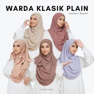 Mootiara - Warda Klasik Plain Women Instant Shawl Less Iron Slip On Gosok Manja Bubble Chiffon Senan