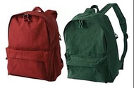 【沒格貓日系選物】全新日本MUJI無印良品再生聚酯纖維 附拉鍊口袋後背包 紅色&amp;墨綠色