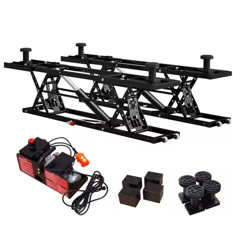 9000 LBS Portable Electric Hydraulic Vehicle Car Lift Hoist 28 Inch Max Height 11.5 Inch Extension P