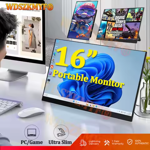 14.1/15.6/16 inch Portable Monitor FHD 1080P IPS USB-C Mini-HDMI External Second Screen for Mac Lapt