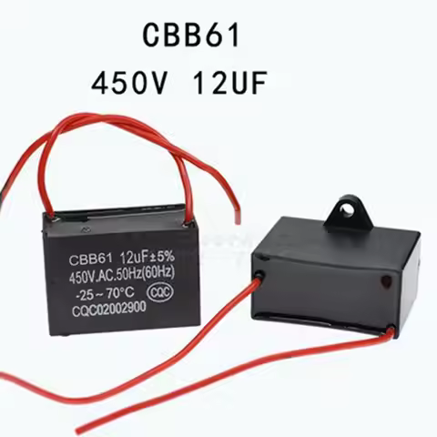 1pcs 450V 12uF 12mF CBB61 Motor Start Run Fan Capacitor