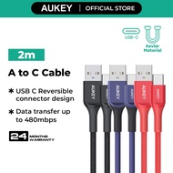 Aukey CB-AKC2 USB A To USB C Quick Charge 3.0 Kevlar Cable - 2M