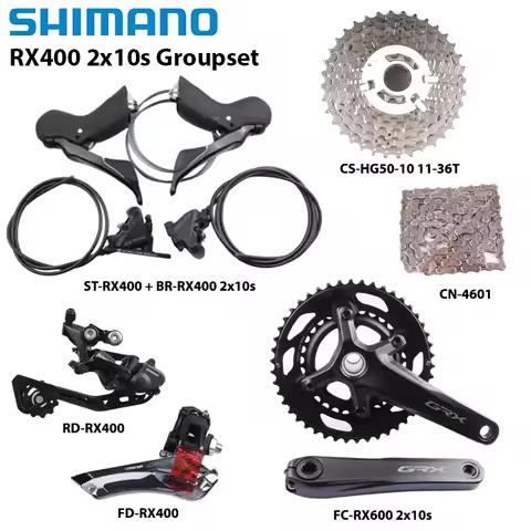 SHIMANO GRX RX400 2x10S Groupset RX400 Shfiter Brake Front Rear Derailleur FC-RX600 CS-HG50 CN-4601F